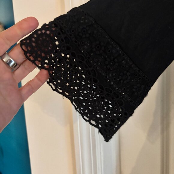 NWT Gap Lace Trim Mini Dress White Eyelet Boho Cottagecore Coquette Medium - Picture 5 of 10